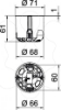 Imagem de Caixa de aparelhagem HW hermetica O68mm H61mm PP/TPE cinzento / cor de laranja