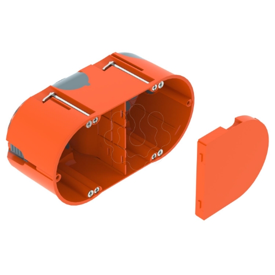 Imagem de Caixa de eletronica HW versao dupla, hermetica 142x71, PP/TPE, cinzento / cor de laranja