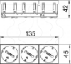Imagem de Tomada 33° tripla Alveolos protegidos 250V 10/16A PC aluminio lacado