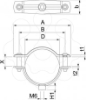 Imagem de Abraçadeira metálica com rosca M6 36-44mm, St, FT