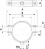 Imagem de Abraçadeira metálica com rosca M6 44-53mm, St, FT