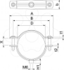Imagem de Abracadeira metalica com rosca M6 44 53mm St G