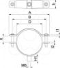 Imagem de Abraçadeira metálica com rosca M6 44-53mm, V4A, 1.4571