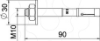 Imagem de Perno de ancoragem BZ3 com anilha larga M10x90, St, G