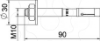 Imagem de Perno de ancoragem BZ3 com anilha larga M10x90 A4 2B