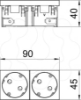 Imagem de Tomada 33°, dupla Alvéolos protegidos, 45connect 250V, 10/16A, PC, branco puro, 9010