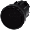 Imagem de Botao de pressao 22mm redondo plastico preto inscricao: O botao de pressao