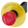 Imagem de Botao cogumelo 22mm redondo plastico vermelho 1NF