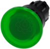 Imagem de Botao cogumelo iluminado 22mm redondo plastico branco 40mm