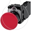 Imagem de Botao cogumelo 22mm redondo metal alto brilho vermelho 1NF