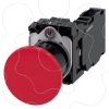 Imagem de Botao cogumelo 22mm redondo metal alto brilho vermelho 1NF