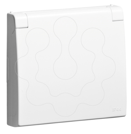 Imagem de CENTRO SCHUKO C/TAMPA E OBTUR (IP44) PT MATE
