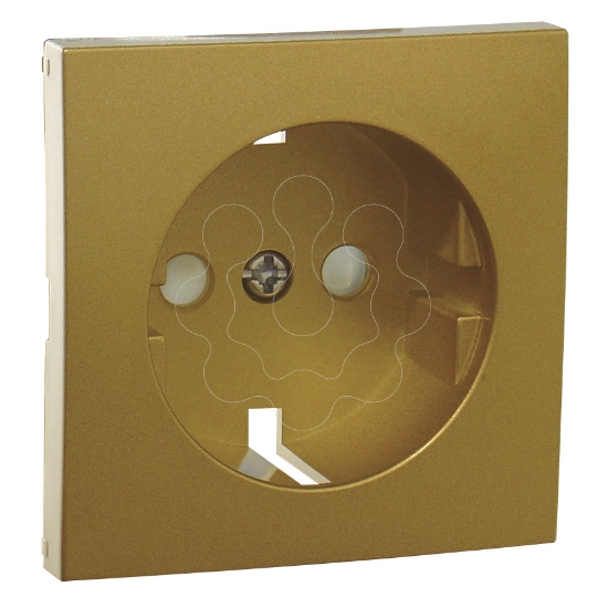 Imagem de CENTRO SCHUKO COM OBTURADOR DOURADO