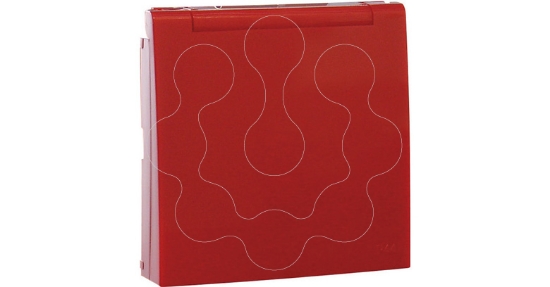 Imagem de CENTRO SCHUKO C/TAMPA E OBTUR (IP44)VERMELHO