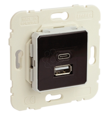 Mostrar detalhes para Carregador duplo USB tipo A e tipo C - 2 mód br Imagem de Carregador duplo USB tipo A e tipo C - 2 mód br