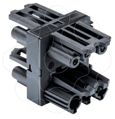 Mostrar detalhes para Derivação 1 entrada / 3 saídas preto Imagem de Derivação 1 entrada / 3 saídas preto