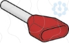 Imagem de extremidade de cabo duplo isolada – tamanho medio – 1 mm? - vermelho