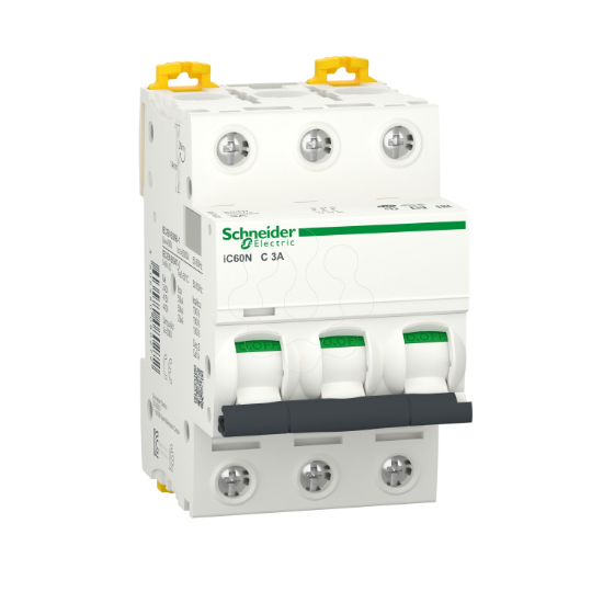 Imagem de Acti9 iC60N   Disjuntor   3P   3A   Curva C   6000A IEC 60898 1   50kA IEC 60947 2