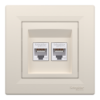 Imagem de Asfora - Tomada RJ45 dupla categoria 6 UTP - Creme