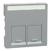 Imagem de M-Elegance - Centro de tomada RJ45 duplas - Aluminio