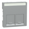 Imagem de M-Elegance - Centro de tomada RJ45 duplas - Aluminio