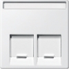 Imagem de M-Elegance - Centro de tomada RJ45 dupla - Branco brilhante