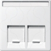 Imagem de M-Elegance - Centro de tomada RJ45 dupla - Branco brilhante