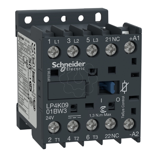 Imagem de Contactor Tesys K   3P3 NA   AC 3   = 440 V 6 A   24 V bobina CC