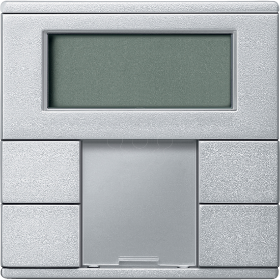 Imagem de Push button 2 gang plus with room temperature control unit aluminium System M