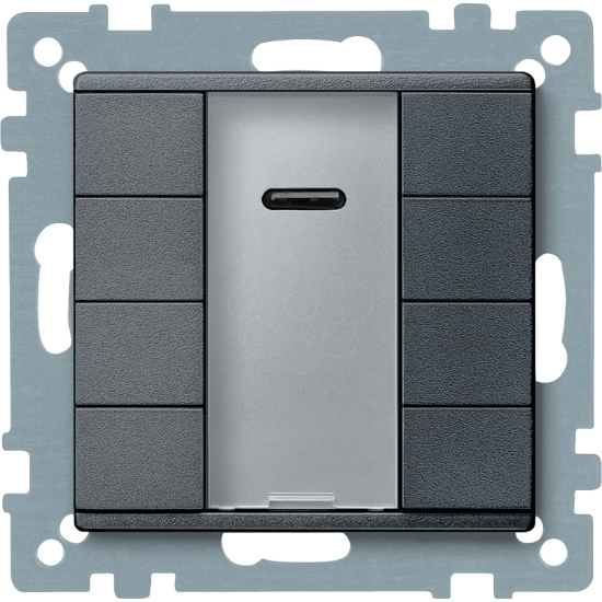 Imagem de Push button 4 gang plus with IR receiver anthracite System M