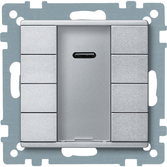 Imagem de Push button 4 gang plus with IR receiver aluminium System M