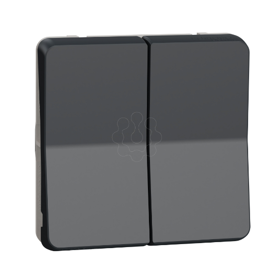 Imagem de Mureva Styl - Comutador de escada duplo - encastrar/saliente - IP55 - 16A - Cinzento
