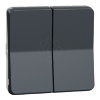 Imagem de Mureva Styl - Comutador de escada duplo - encastrar/saliente - IP55 - 16A - Cinzento
