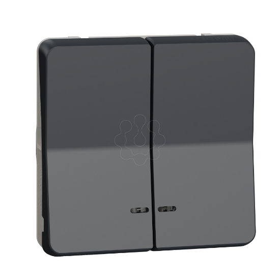 Imagem de Mureva Styl - Botao de pressao duplo - encastrar/saliente - luminoso - IP55 - 16A - Cinzento