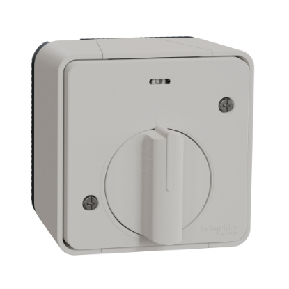 Mostrar detalhes para Mureva Styl - Interruptor temporizador mecanico monobloco - saliente - IP55 - 10A -Branco Imagem de Mureva Styl - Interruptor temporizador mecanico monobloco - saliente - IP55 - 10A -Branco