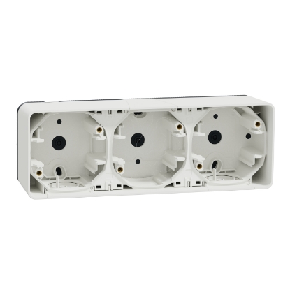 Mostrar detalhes para Caixa de superficie horizontal 3 elem. Mureva Styl IP55 Branco Imagem de Caixa de superficie horizontal 3 elem. Mureva Styl IP55 Branco