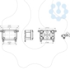 Imagem de Fixing lugs in thermoplastic PC and screws. for boxes = H150xL150 mm.