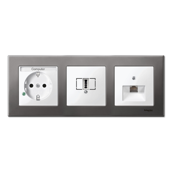 Imagem de M-Elegance - Quadro 3 elementos - Metal cinzento