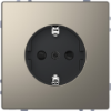 Imagem de D-Life - Tomada 2P+T com obturadores lig.rapida - 16A - Metal niquel
