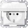 Imagem de M-Elegance - Tomada 2P+T com obturadores e tampa - 16A- Branco brilhante