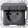 Imagem de M-Elegance - Tomada 2P+T com obturadores e tampa - 16A- Antracite