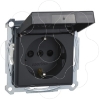 Imagem de M-Elegance - Tomada 2P+T com obturadores e tampa - IP44 - 16A - Antracite