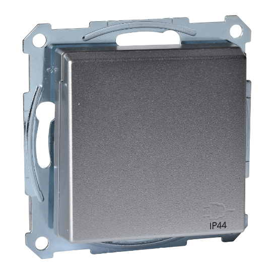 Imagem de M-Elegance - Tomada 2P+T com obturadores e tampa - IP44 - 16A - Aluminio