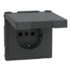 Imagem de D-Life - Tomada 2P+T com obturadores e tampa - IP44 - 16A - Antracite