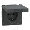 Imagem de D-Life - Tomada 2P+T com obturadores e tampa - IP44 - 16A - Antracite
