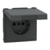 Imagem de D-Life - Tomada 2P+T com obturadores e tampa - IP44 - 16A - Antracite