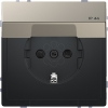 Imagem de D-Life - Tomada 2P+T com obturadores e tampa - IP44 - 16A - Metal niquel
