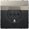 Imagem de D-Life - Tomada 2P+T com obturadores e tampa - IP44 - 16A - Metal niquel