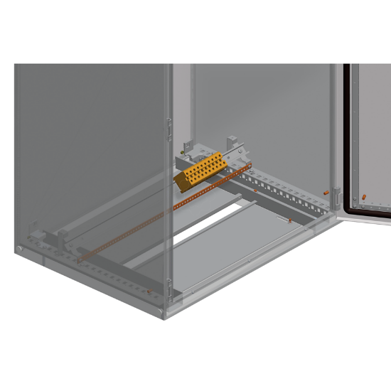 Imagem de Combined Support brackets Spacial SF/SM to install earthing strip and DIN rail.