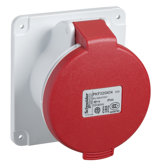 Imagem de PratiKa socket - screw - straight - 32A - 3P + N + E - 380...415 V AC - panel